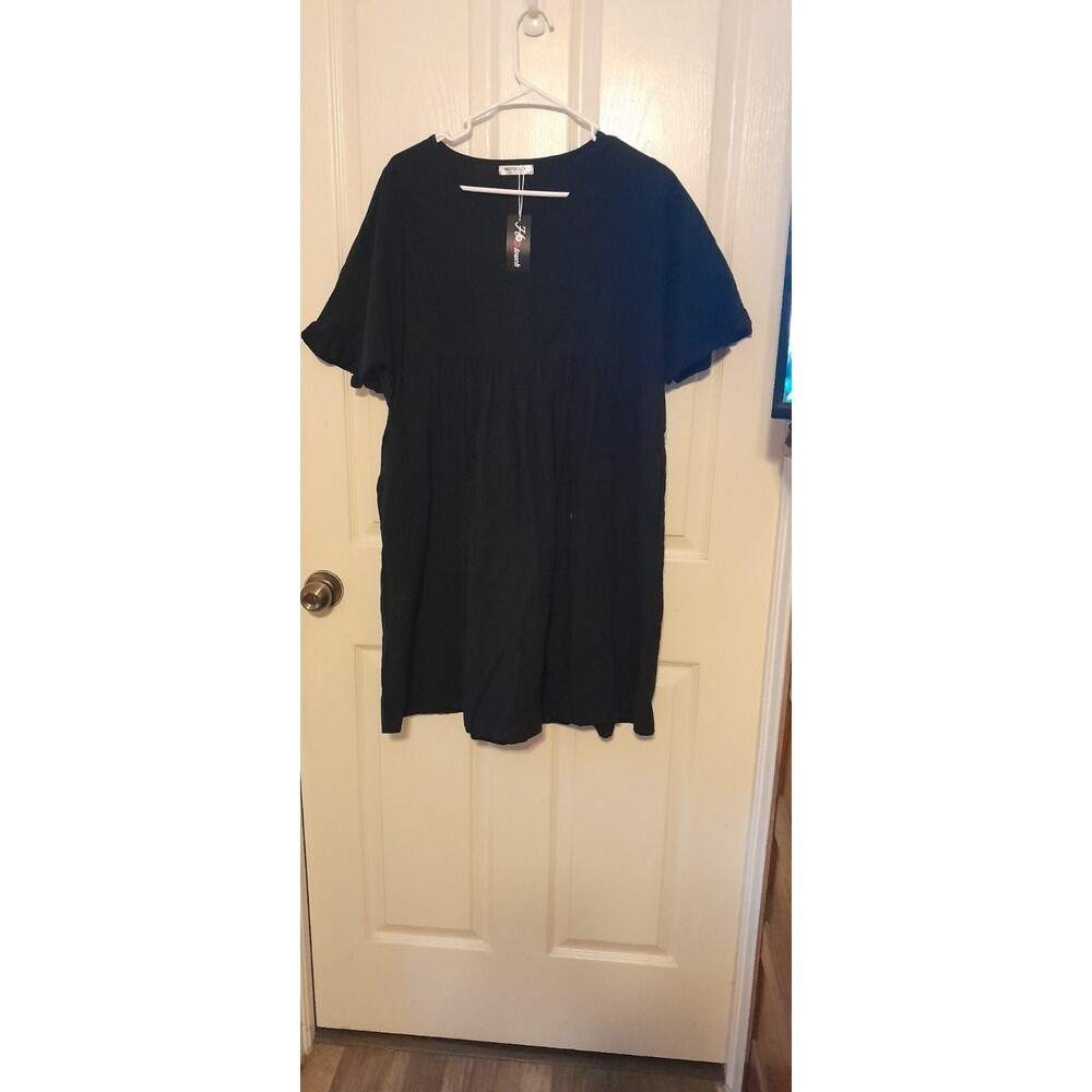 Hotouch Nwt Black Boho / Babydoll Midi Dress. Small. B63